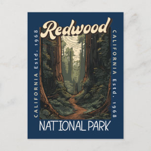 Carte Postale Parc national de Redwood rétro en détresse