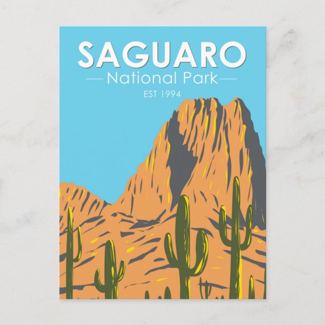 Carte Postale Parc national de Saguaro Arizona Beehive Peak Vint (Devant)