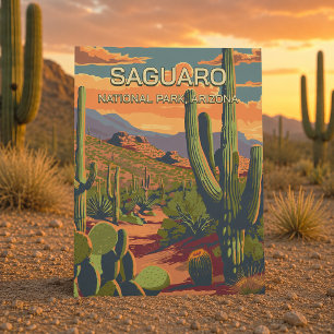 Carte Postale Parc national de Saguaro Arizona USA Rétro Vintage