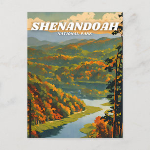 Carte Postale Parc national de Shenandoah illustration rétro Cla