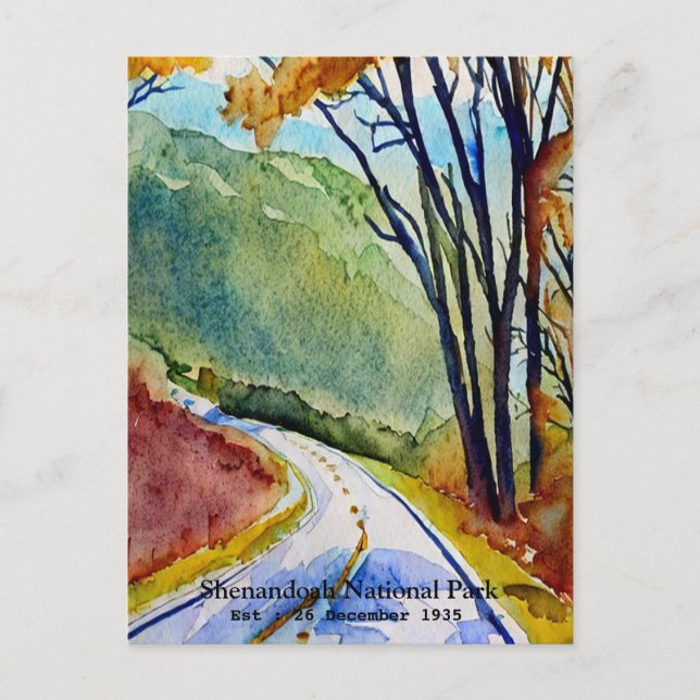 Carte Postale Parc national de Shenandoah skyline de la couleur  (Devant)
