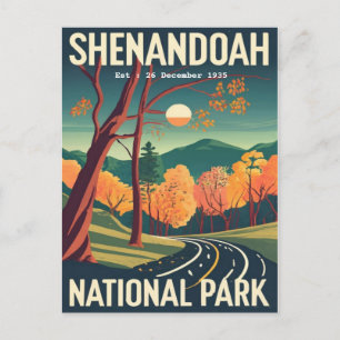 Carte Postale Parc national de Shenandoah skyline de la couleur