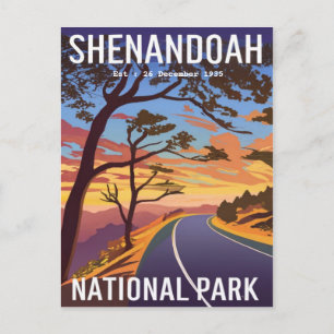 Carte Postale Parc national de Shenandoah skyline de la couleur