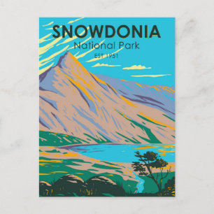 Carte Postale Parc national de Snowdonia au lac Glaslyn vintage