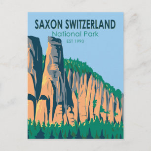 Carte Postale Parc national de Suisse saxonne Allemagne Vintage