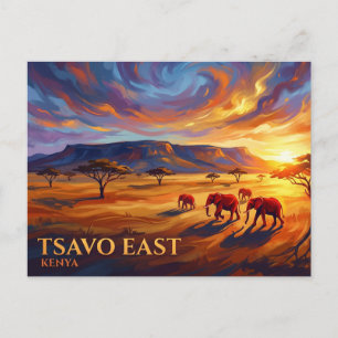 Carte Postale Parc national de Tsavo Est Kenya