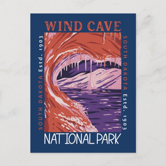 Carte Postale Parc national de Wind Cave, Dakota du Sud en détre (Devant)