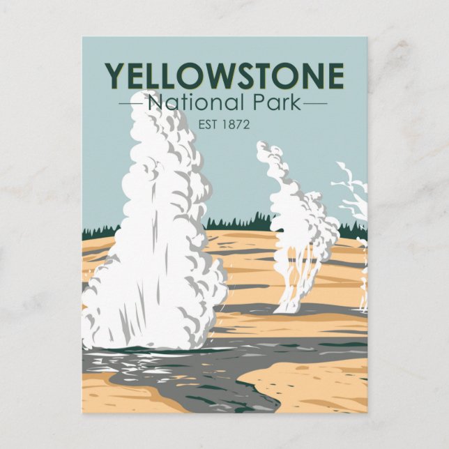 Carte Postale Parc national de Yellowstone Bassin des geysers de (Devant)