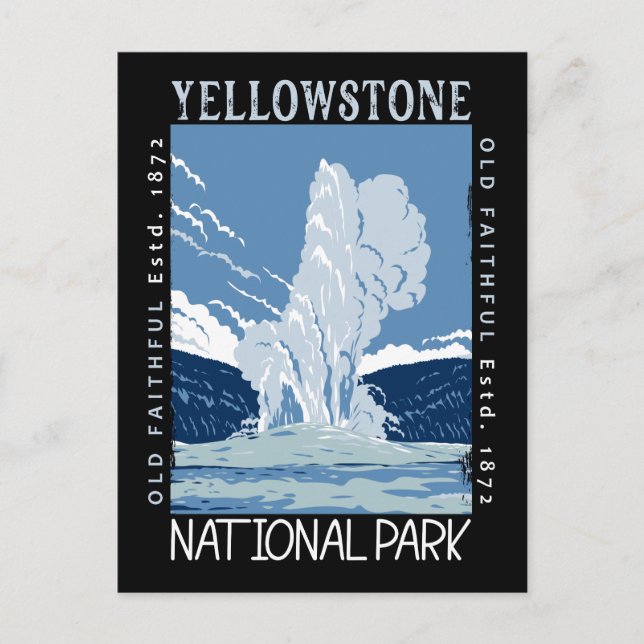 Carte Postale Parc national de Yellowstone Vieux fidèles en détr (Devant)