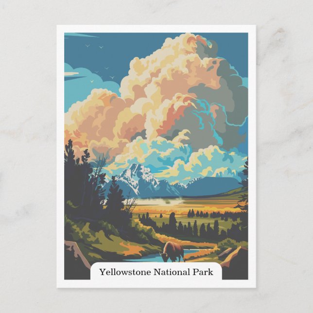 Carte Postale Parc national de Yellowstone, Wyoming États-Unis (Devant)