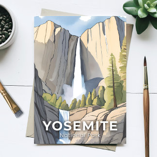 Carte Postale Parc national de Yosemite | Aquarelle Voyage