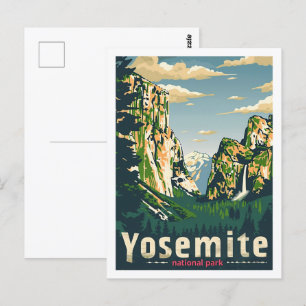 Carte Postale Parc national de Yosemite Vintage Lieu de voyage c