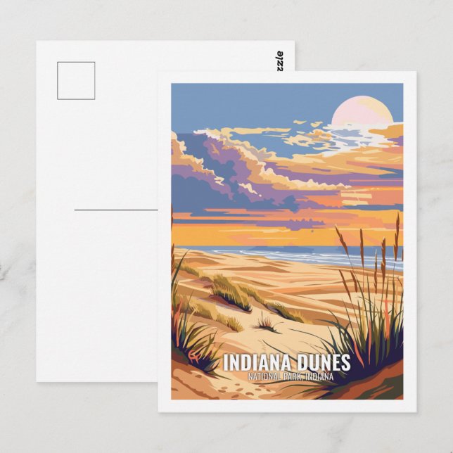 Carte Postale Parc national des dunes de l'Indiana Indiana États (Devant / Derrière)