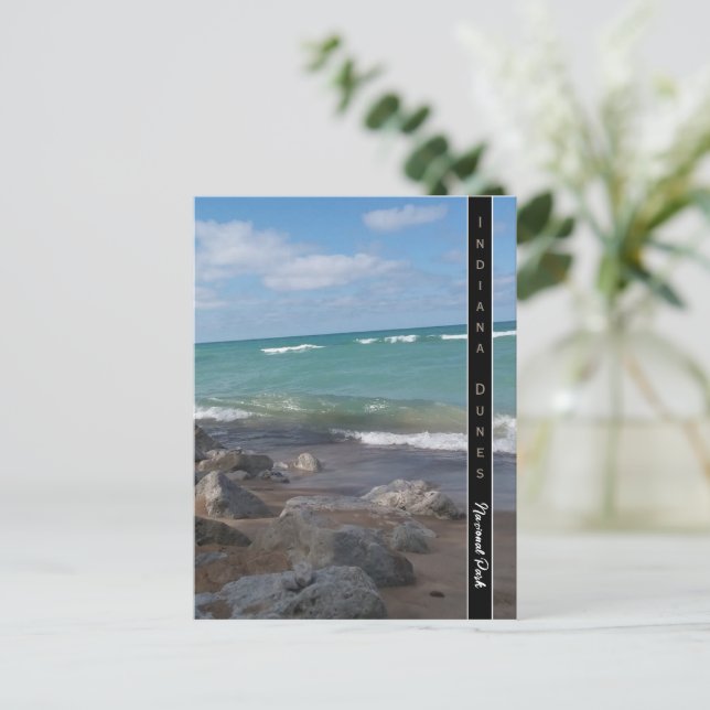 Carte Postale Parc national des dunes d'Indiana Beach Veiw (Debout devant)