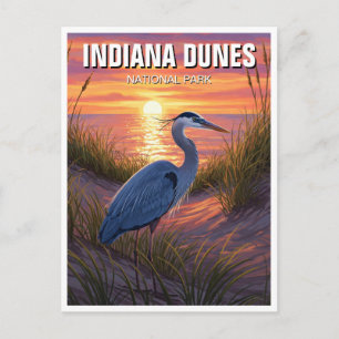 Carte Postale Parc national des dunes d'Indiana Travel Heron