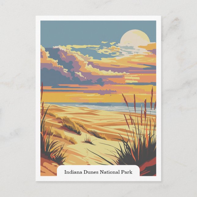 Carte Postale Parc national des dunes d'Indiana USA (Devant)