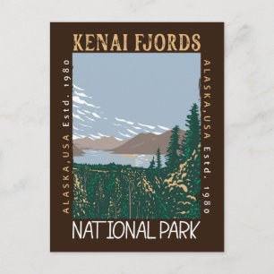 Carte Postale Parc national des fjords de Kenai Alaska Rétro en 
