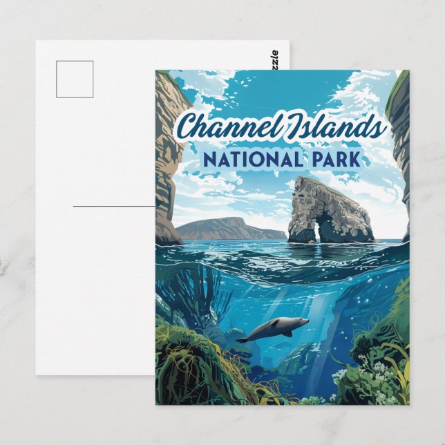 Carte Postale Parc national des îles Channel Californie Océan (Devant / Derrière)