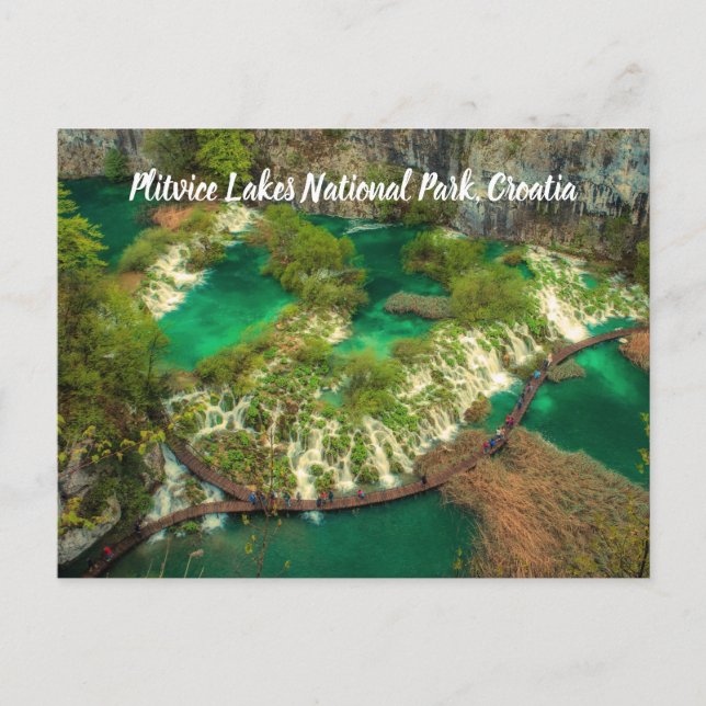 Carte Postale Parc national des Lacs Plitvice Croatie stylisé (Devant)