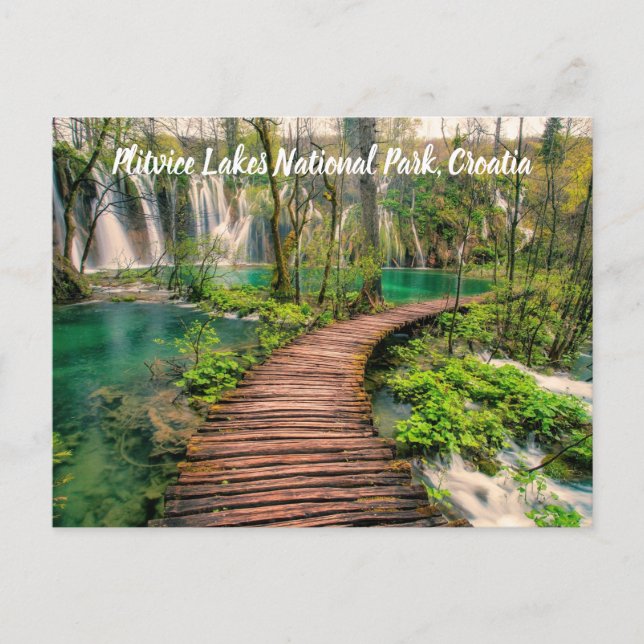 Carte Postale Parc national des Lacs Plitvice Croatie stylisé (Devant)