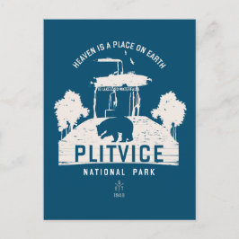 Carte Postale Parc national des Lacs-Plitvice Design blanc