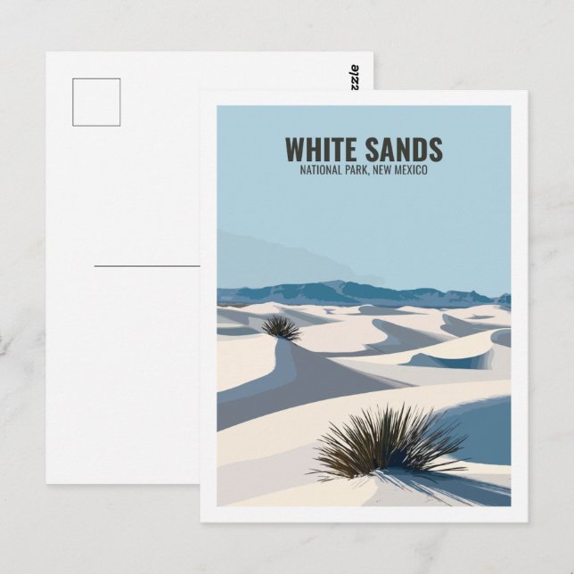 Carte Postale Parc National des Sables Blancs Nouveau Mexique US (Devant / Derrière)