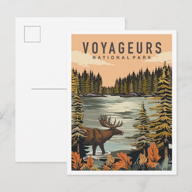 Carte Postale Parc national des Voyageurs Minnesota Voyage (Devant / Derrière)