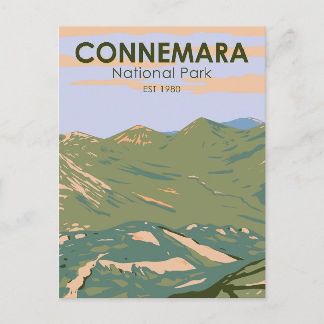 Carte Postale Parc national du Connemara Irlande Twelve Bens Voy (Devant)
