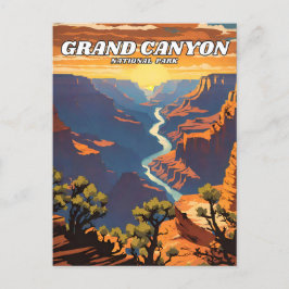 Carte Postale Parc national du Grand Canyon illustration rétro