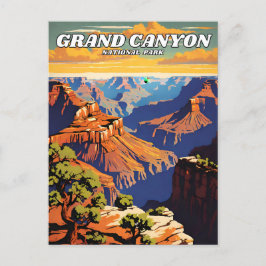 Carte Postale Parc national du Grand Canyon illustration rétro A