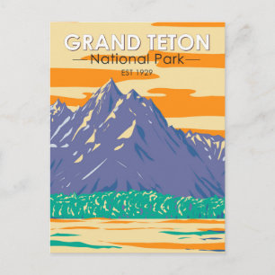 Carte Postale Parc National Du Grand Teton Au Printemps Vintage