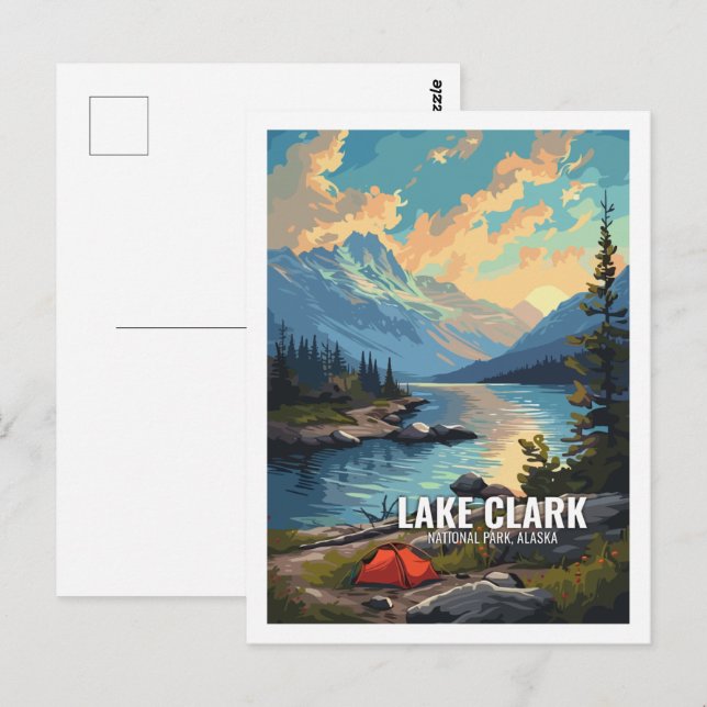 Carte Postale Parc national du lac Clark Alaska USA (Devant / Derrière)