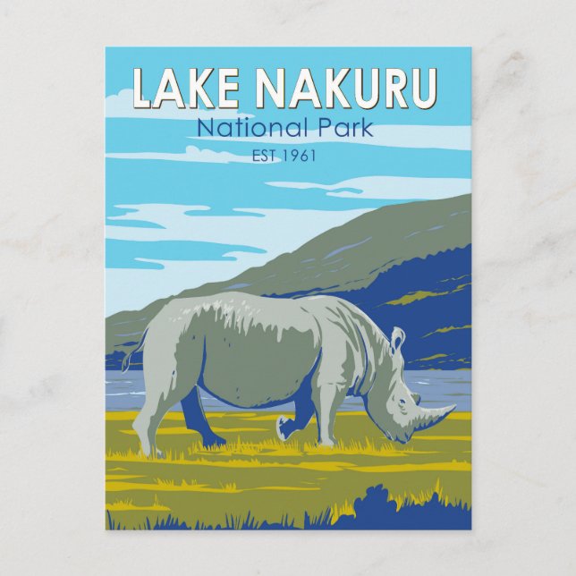 Carte Postale Parc national du lac Nakuru Rhinoceros blancs Voya (Devant)