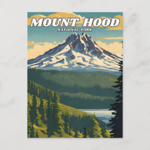 Carte Postale Parc national du Mont Hood illustration rétro