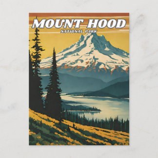 Carte Postale Parc national du Mont Hood illustration retro Déco