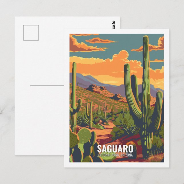 Carte Postale Parc national du Saguaro Arizona USA (Devant / Derrière)
