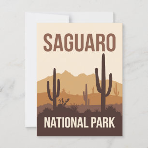 Carte Postale Parc national du Saguaro Art de voyage minimal