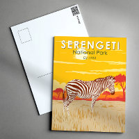 Parc national du Serengeti Zebra Travel Art Vintag