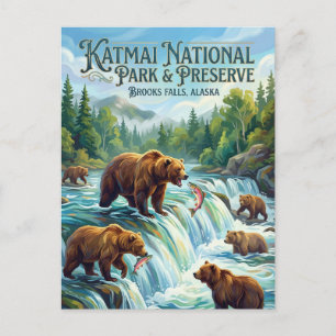 Carte Postale Parc national et réserve de Katmai États-Unis d'Am