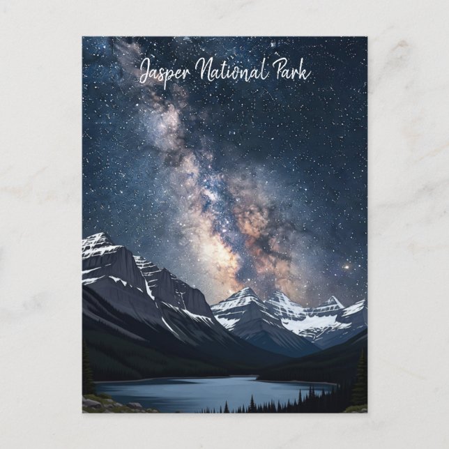 Carte Postale Parc national Jasper Canada la nuit (Devant)