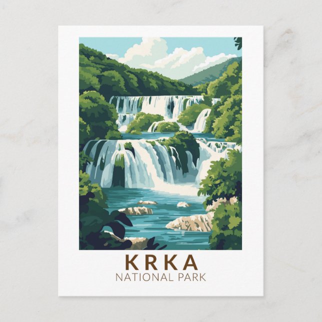 Carte Postale Parc national Krka Croatie Illustration Art de voy (Devant)