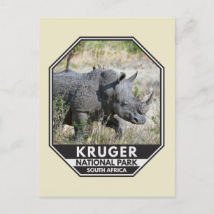 Carte Postale Parc national Kruger Afrique du Sud Rhino Aquarell