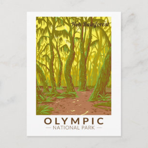 Carte Postale Parc national olympique Hoh Rainforest Travel Art