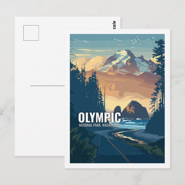 Carte Postale Parc national olympique Washington USA (Devant / Derrière)