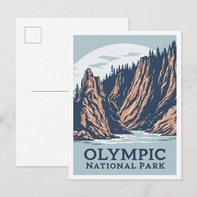 Carte Postale Parc national olympique Washington USA Travel (Devant / Derrière)