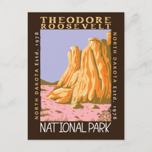 Carte Postale Parc national Theodore Roosevelt Rétro en détresse