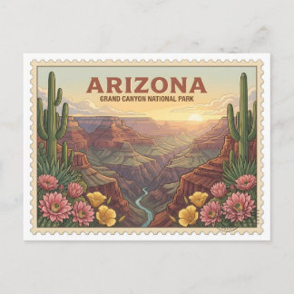 Carte Postale Parc national vintage Grand Canyon Arizona désert