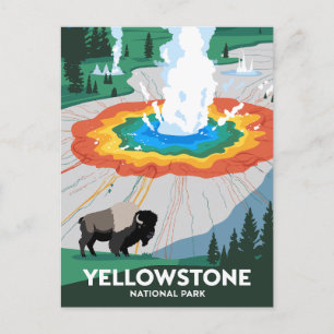 Carte Postale Parc national Vivid Yellowstone