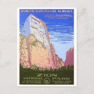 Carte Postale Parc national Zion, Voyage, Style Vintage