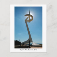 Carte postale, parc olympique, Barcelone, Espagne,
